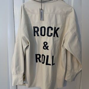 Elan White Jacket “Rock and Roll” soft leather shacket nwt large